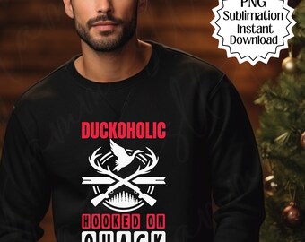 ダックハンティングシャツ、クワックに夢中のダック中毒者、ダックハンティングアパレル、メンズハンティングTシャツ、ダックpng、大人用ハンティングTシャツ、ハンティングアパレル、アヒル