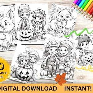 Cute Interior Designs Coloring Book for Adult | kids coloring pages for FALL | 50 Cozy Printable Pages for Relaxation | Instant Download |