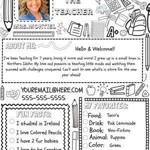 Meet the Teacher Template, Editable Teacher Printable, Open House ...