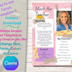 Meet The Teacher Template , Back To School Flyer, Teacher Introduction, Meet The Teacher Letter, Classroom Newsletter, Teacher Resource ,