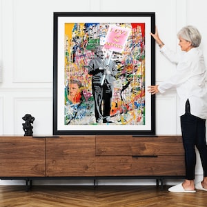 Einstein Graffiti, Einstein Graffiti Print, Einstein Graffiti Poster, Pop Art Print, Pop Art Poster, Life is Beautiful Grafitti, love Poster