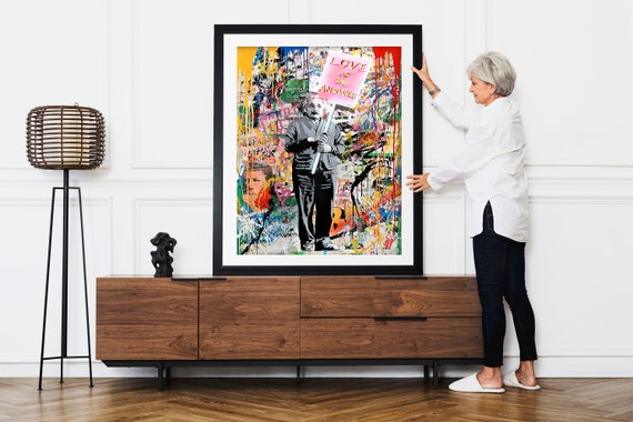 Einstein Graffiti, Einstein Graffiti Print, Einstein Graffiti Poster, Pop Art Print, Pop Art Poster, Life is Beautiful Grafitti, love Poster