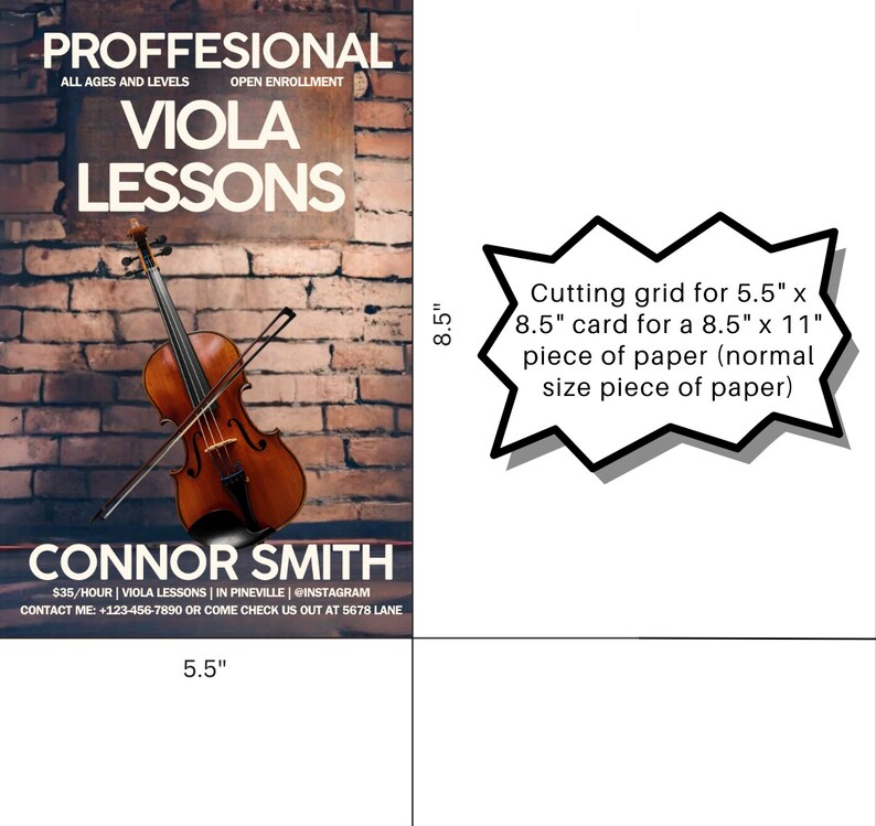 Lesson Flyer Viola Viola Lesson Flyer Template, Editable Lesson Offer, Teaching Viola ...