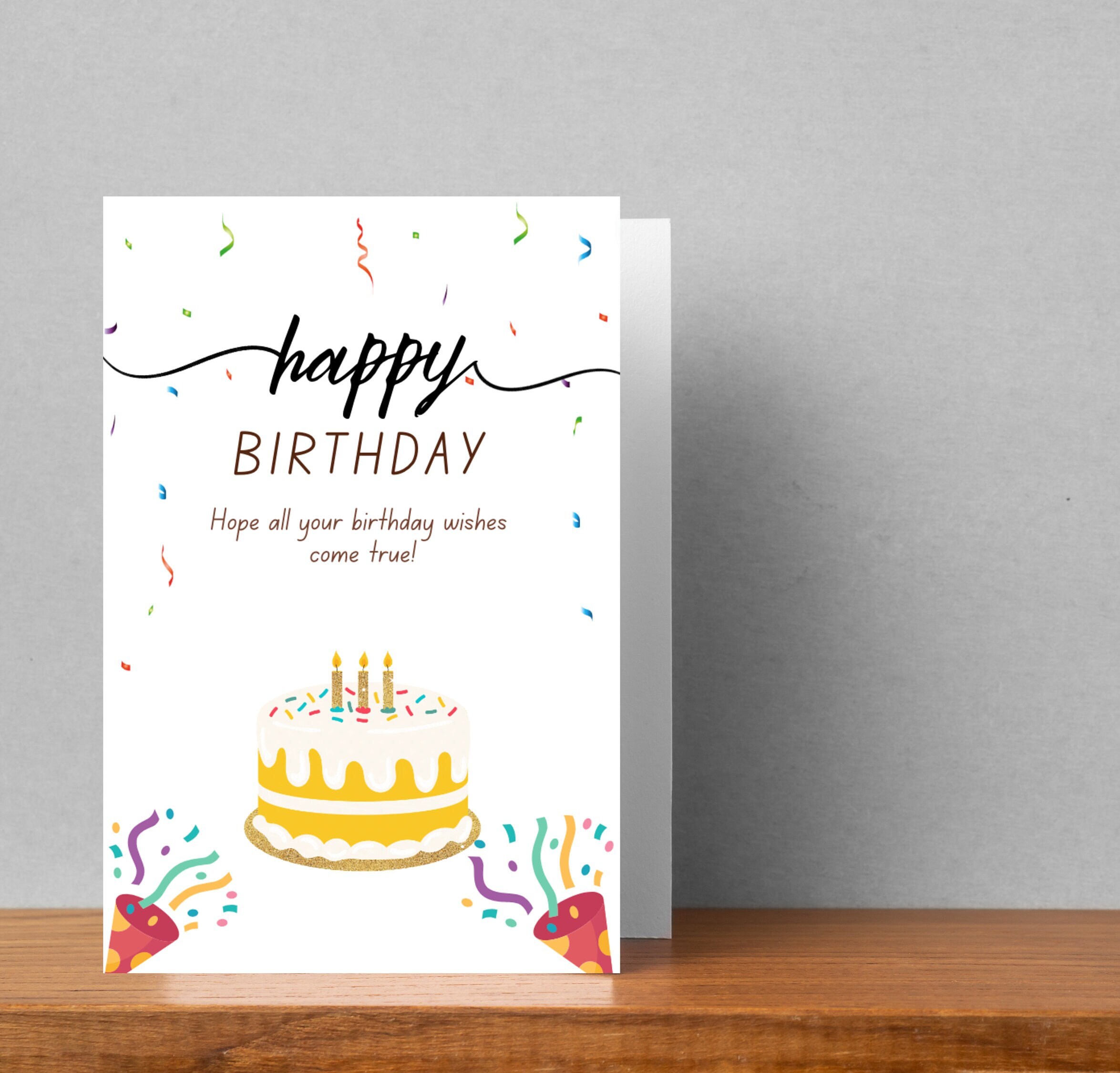 Birthday Card Template, Editable, Custom Printable Card, Instant ...