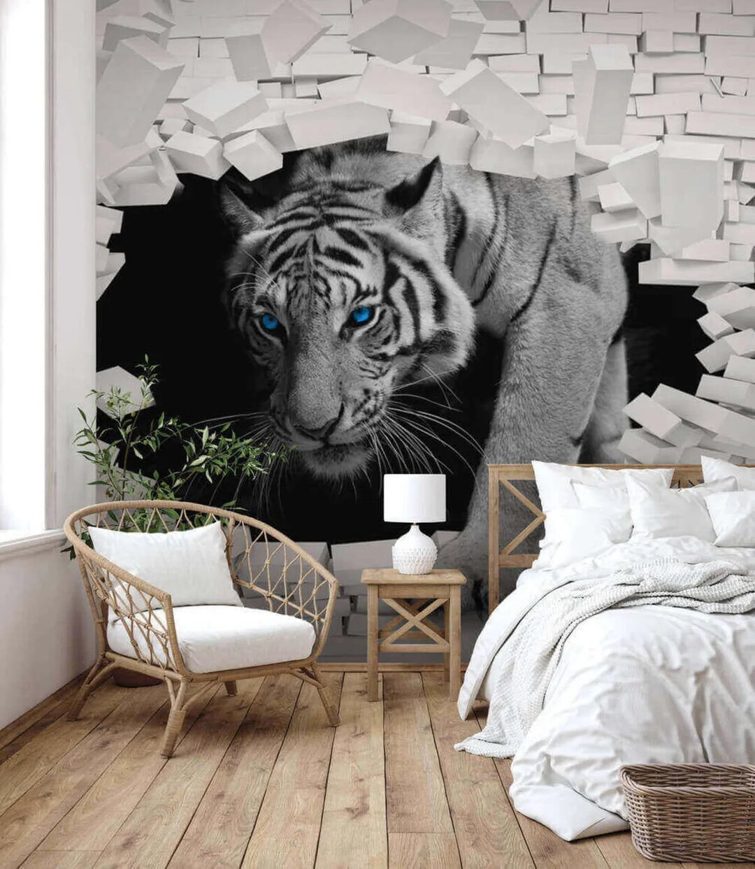 3D Wallpaper for Home Tiger Home Decor Art Wallcoverig Peel and Stick