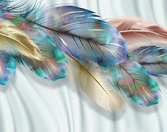 3D Wallpaper For Home Feathers Design Decor Art Wallcoverig Peel And Stick Wallpaper Non Woven Wallpaper Textile Vinyl Wallpaper For Office