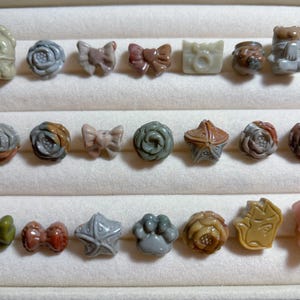 ON Sale| Please Read the Description First/Ocean Jasper Agate Carvings Set/Alashan Agate Charms Set/Natural Gemstone /DIY Beads Charms