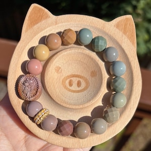 The Flower | Alashan Agate Designed Bracelet | Natural Gemstone Bracelets | Rare Colorful Beads | Hulunbuir Alashan Agate