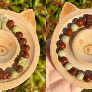 Matcha Chocolate /Alashan Agate Bracelets/ Gemstone Bracelets/ Green Tea color