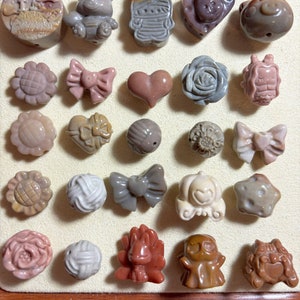 Please Read the Description First/Ocean Jasper Agate Carvings Set/Alashan Agate Charms Set/Natural Gemstone /DIY Beads Charms