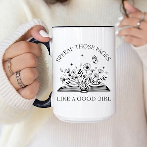 Smut Readers Mug, Book Lover Gift For Her, Funny Reading Mug, Spread Those Pages Spicy Reader Novelty Mug, Funny Gift For Mom, Dirty Book