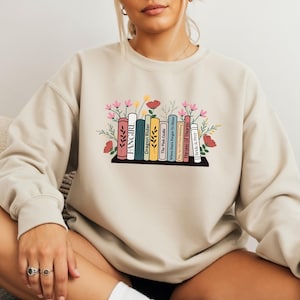 Custom Book Sweatshirt for Book Lovers - Personalized Bookshelf Sweater, Book Club Shirt, Reading Fandom Merch, Bookish Merch