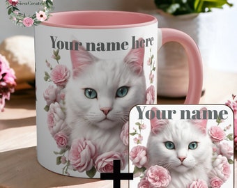 Mug Tasse de chat personnalisée | Tasse de chat personnalisée | Photo de chat personnalisée | Tasse | Cadeau personnalisé pour les amoureux des chats