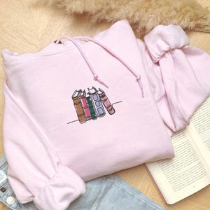 Embroidered Book Lover Giftful Reading Sweatshirt - Hoodie Withs Books, Funny Reading Crewneck, Book Reader Gift