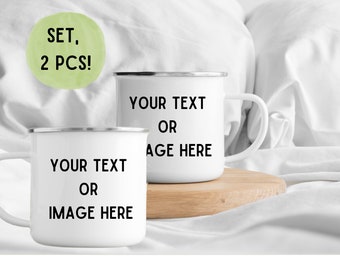 Tasse de camping en émail personnalisée | Cadeau de voyage | Tasse de ventre en émail personnalisée | Tasse incassable | Cadeau de mariage | Cadeau de camping |