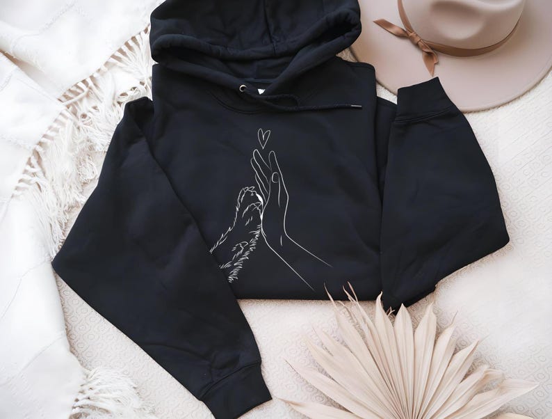 Trendy unisex sweatshirt, T-shirt of hoodie met "high five"-design voor honden- en dierenliefhebbers. Perfect cadeau voor hondenmoeders, Moederdag of hondenbezitters. Verkrijgbaar in diverse kleuren en maten!