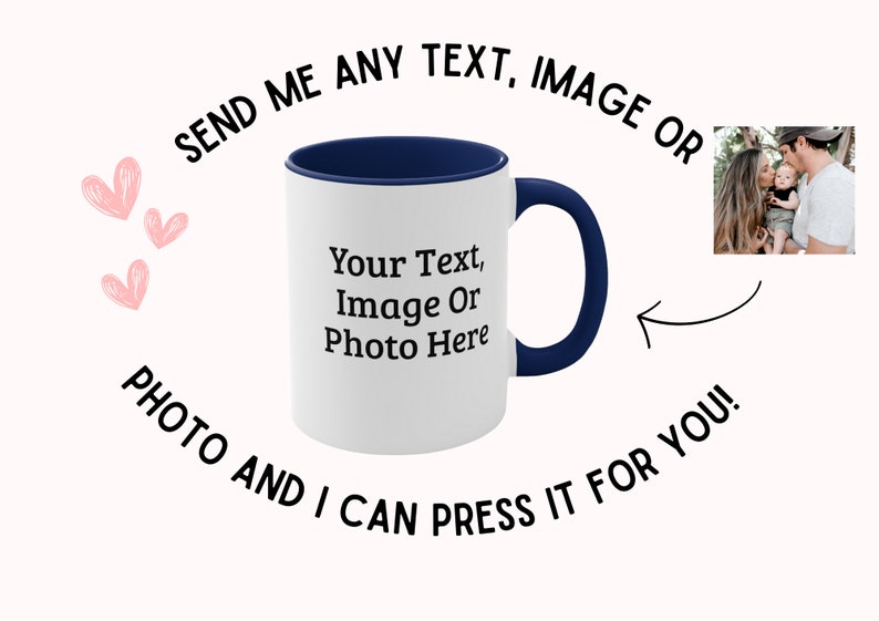 Personalized Photo Mug Coaster Text Photo Image Personalized Custom Gift Gifts for her and him Gift mug image 2