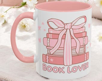 Coffee Mug | Pink Mug for Book Lovers | Unique Gift Idea for Readers and Pink Fans | Perfect Mug for Bookworms | Gift for Her