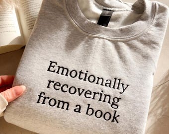 Embroidered book lovers sweatshirt - reading aesthetics crewneck, reader bookful sweatshirt