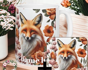 Cadeau d’amant de renard | Tasse personnalisée | Tasse d'automne | Tasse à café | Cadeau pour elle | Tasse forestière | Tasse de la faune | Tasse drôle