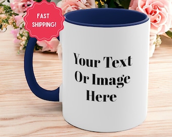 Taza con foto personalizada | Posavasos con imagen de foto y texto, regalo personalizado | Regalos para ella y para él | Taza de regalo |