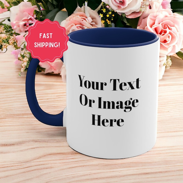 Taza con foto personalizada | Posavasos con imagen de foto y texto, regalo personalizado | Regalos para ella y para él | Taza de regalo |