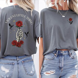 Bluza Violent Little Thing, Koszulka Fantasy Dragon, Prezent dla Czytelnika Smut, Bluza z kapturem Dark Romance, Towary książkowe dla Miłośników Książek Romansowych
