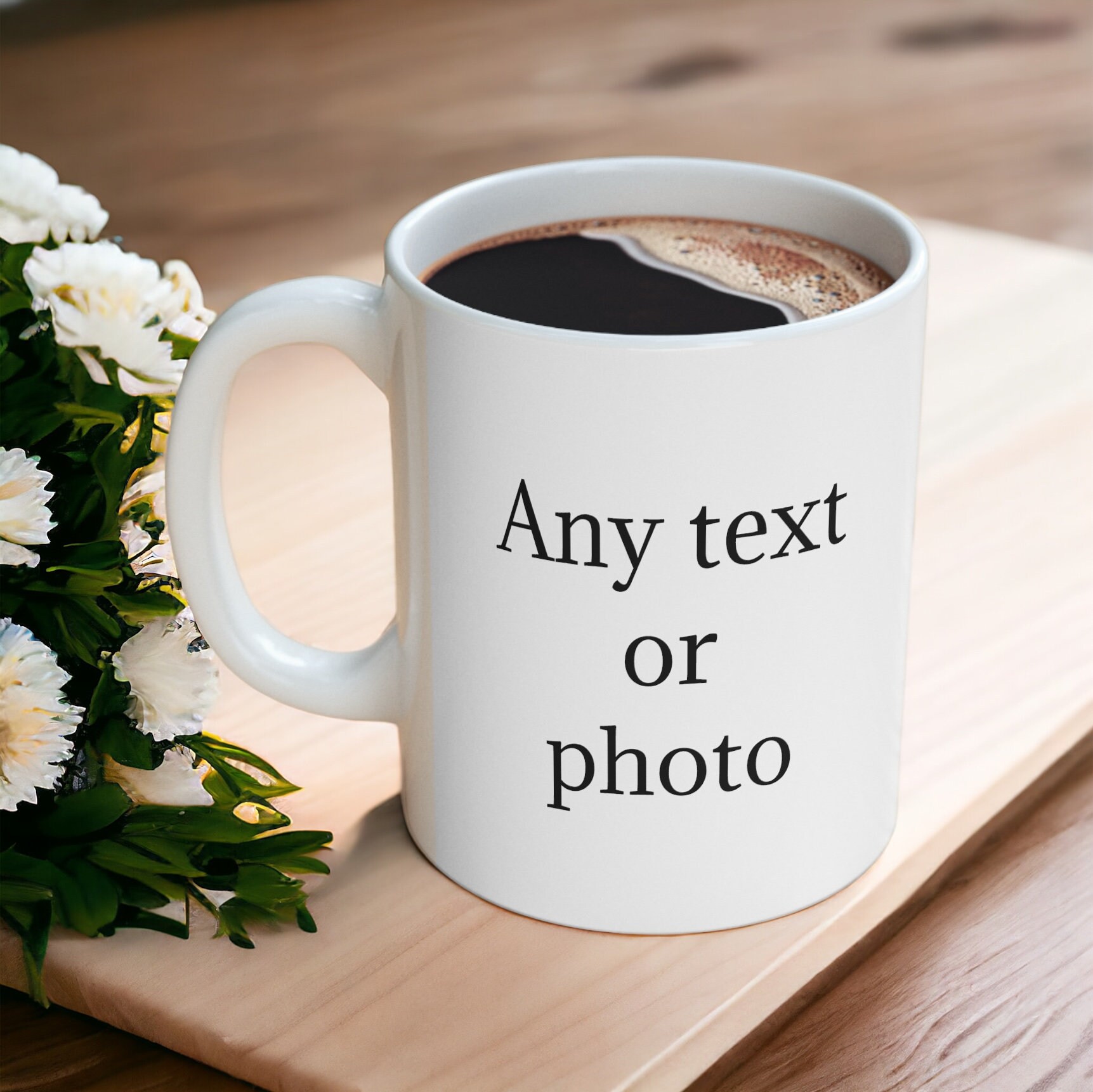 Personalized Photo Mug Coaster Text Photo Image Personalized Custom Gift Gifts for Her and Him