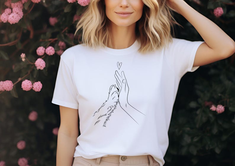 Trendy unisex sweatshirt, T-shirt of hoodie met "high five"-design voor honden- en dierenliefhebbers. Perfect cadeau voor hondenmoeders, Moederdag of hondenbezitters. Verkrijgbaar in diverse kleuren en maten!