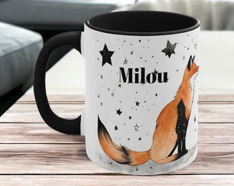 Tasse à café avec nom | Cadeau personnalisé | Coupe personnalisée | Coupe du Renard | Tasse de renard | Cadeau pour elle | tasse renard pour enfants