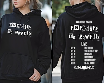 Enemies To Lovers Hoodie - Bookish Morally Gray Romantasy Tshirt, romantasy reader sweatshirt, retro literary trope gift for book lovers