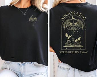 En bok om dagen-hoodie, boklig tröja, bokklubbhoodie, fantasyboksmerchandise, present till läsare, fantasyboksälskare, hoodie fram och bak