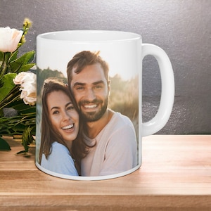 Personalized Photo Mug Coaster Text Photo Image Personalized Custom Gift Gifts for her and him Gift mug White