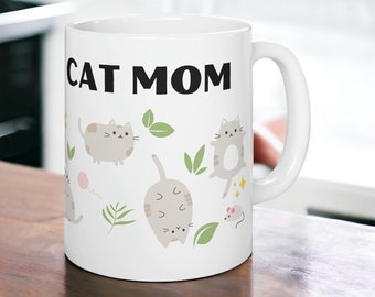 Regalo de mamá gata | Taza del dueño del gato | Regalo de dama gato | Taza de mamá gato | Taza de regalo de gato | Taza de gato divertida | Taza de gato personalizada