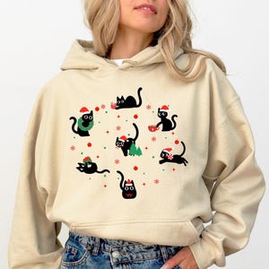 Lustiges Katzen-Weihnachts-Sweatshirt | Süßer Weihnachtspullover mit Katzen-Design | Perfektes Geschenk für Katzenliebhaber | Weich und bequem Bild 13