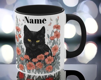 Tasse personnalisée | Tasse | Cadeau pour les amoureux des chats | Tasse de chat avec nom | Tasse à café | chat | Cadeau personnalisé