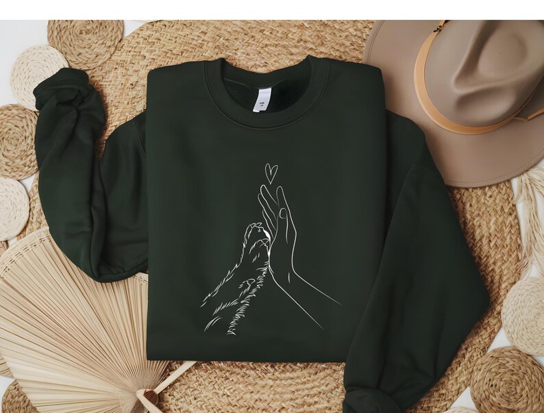 Trendy unisex sweatshirt, T-shirt of hoodie met "high five"-design voor honden- en dierenliefhebbers. Perfect cadeau voor hondenmoeders, Moederdag of hondenbezitters. Verkrijgbaar in diverse kleuren en maten!