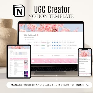 UGC Notion Template For UGC Creators | Premium UGC Notion Template to Help Manage Your Ugc Business | Top Ugc Project Tracker on the Market