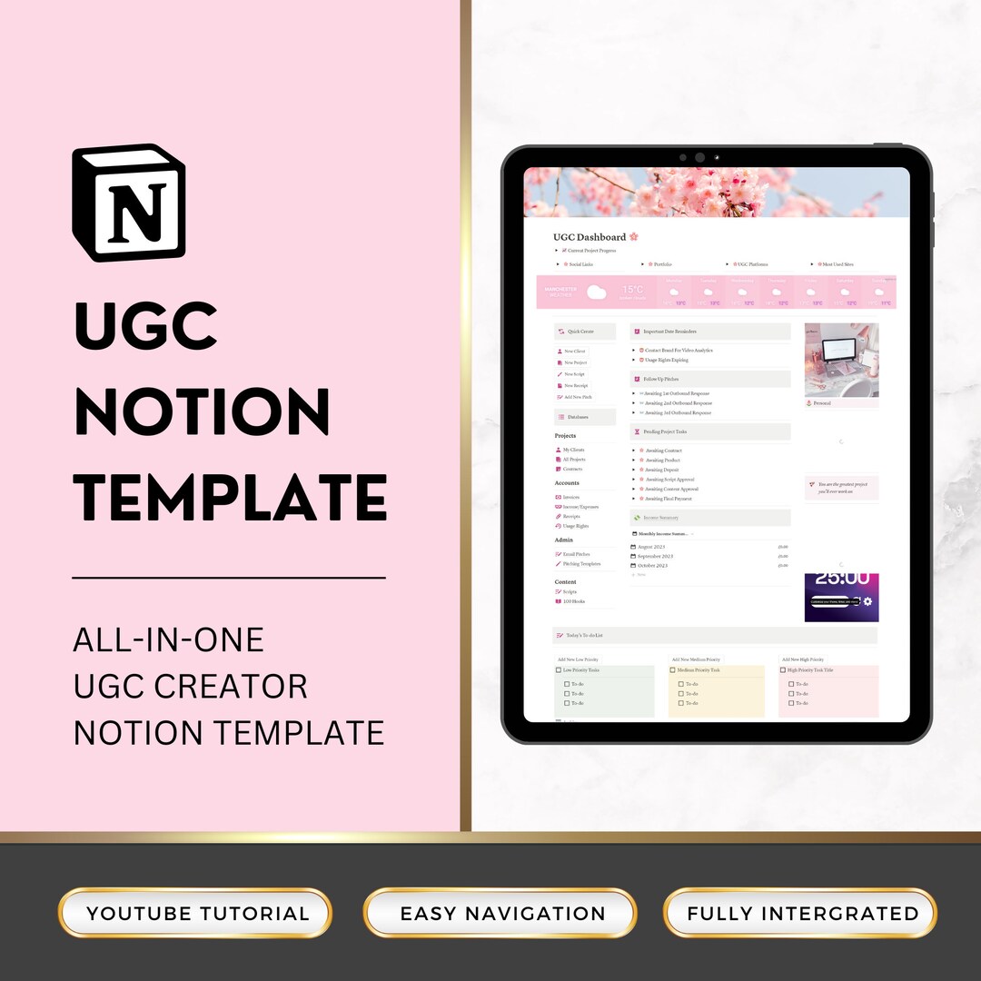 UGC Notion Template From Start to Finish Helping UGC Etsy
