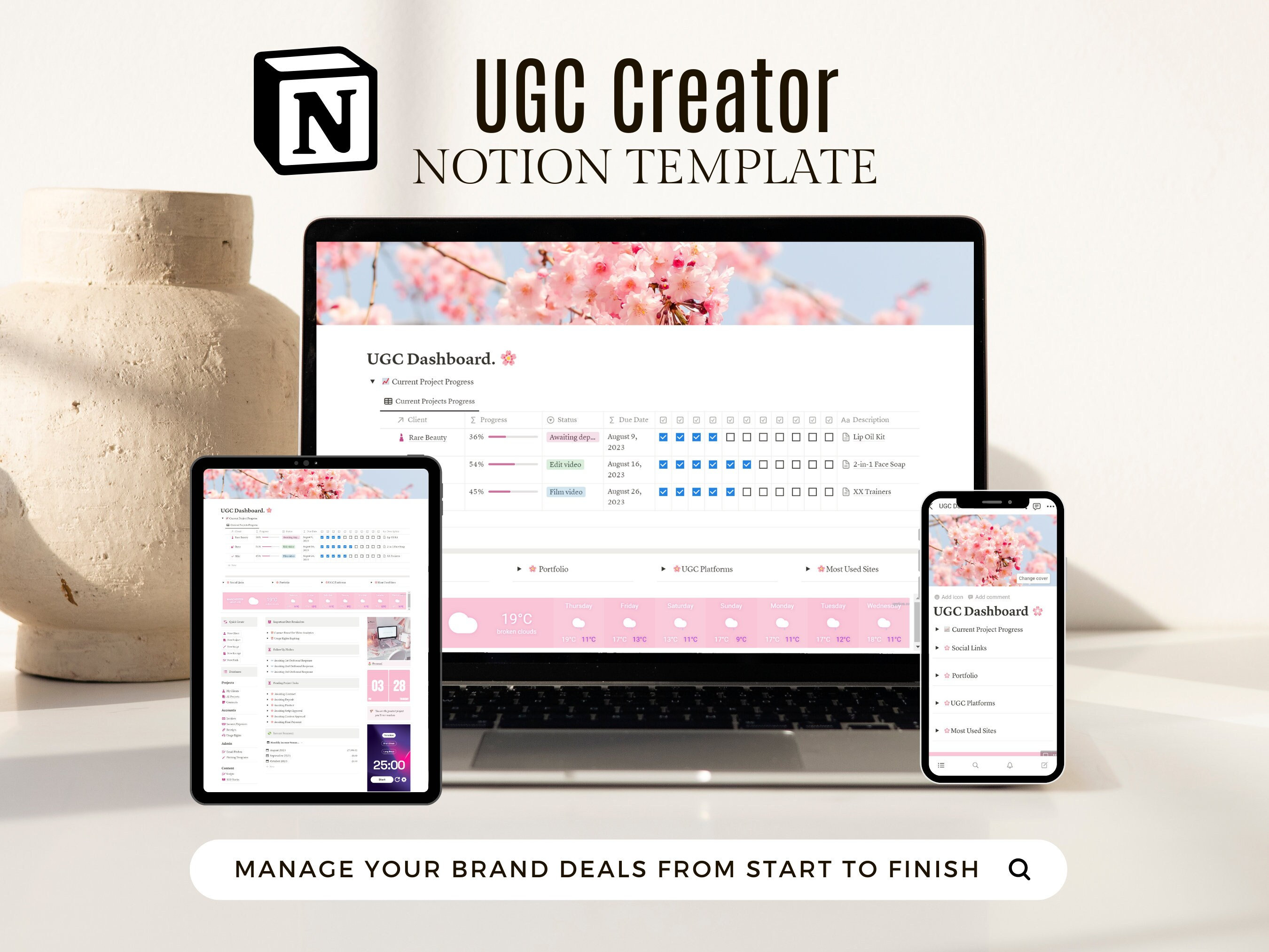 UGC Notion Template for UGC Creators Premium UGC Notion Etsy UK