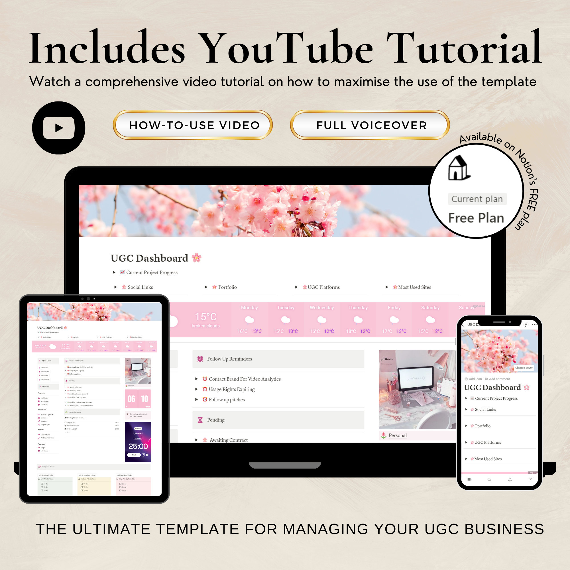 UGC Notion Template for UGC Creators Premium UGC Notion Etsy UK