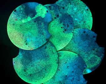 6pc Glow in the Dark Car Coaster SWIRLS