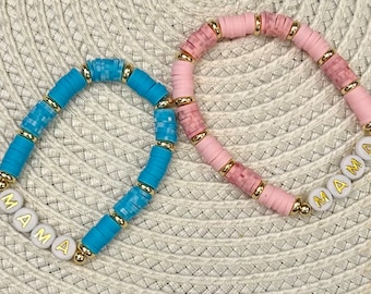 Mama Bracelet: Clay Beads, Gold-Plated Accents