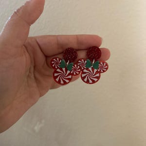 Mickey and Minnie Peppermint Swirl Earrings