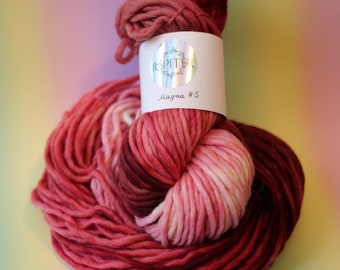 Wool Super Bulky Chunky Yarn Red Pink Rosé 200g 80 m Magna #5