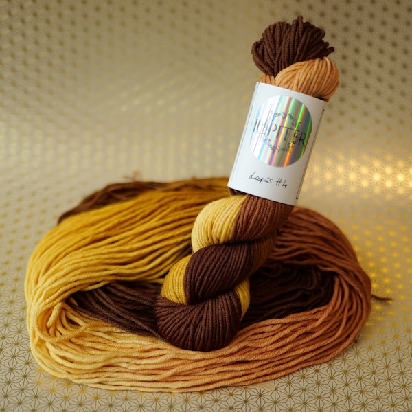 Wool Merino Superwash Yellow Brown Medium Aran Worsted 100g 115 m Lapis #4