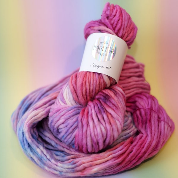 Wool Super Bulky Chunky Yarn Pink Pink Purple 200g 80 m Magna #1