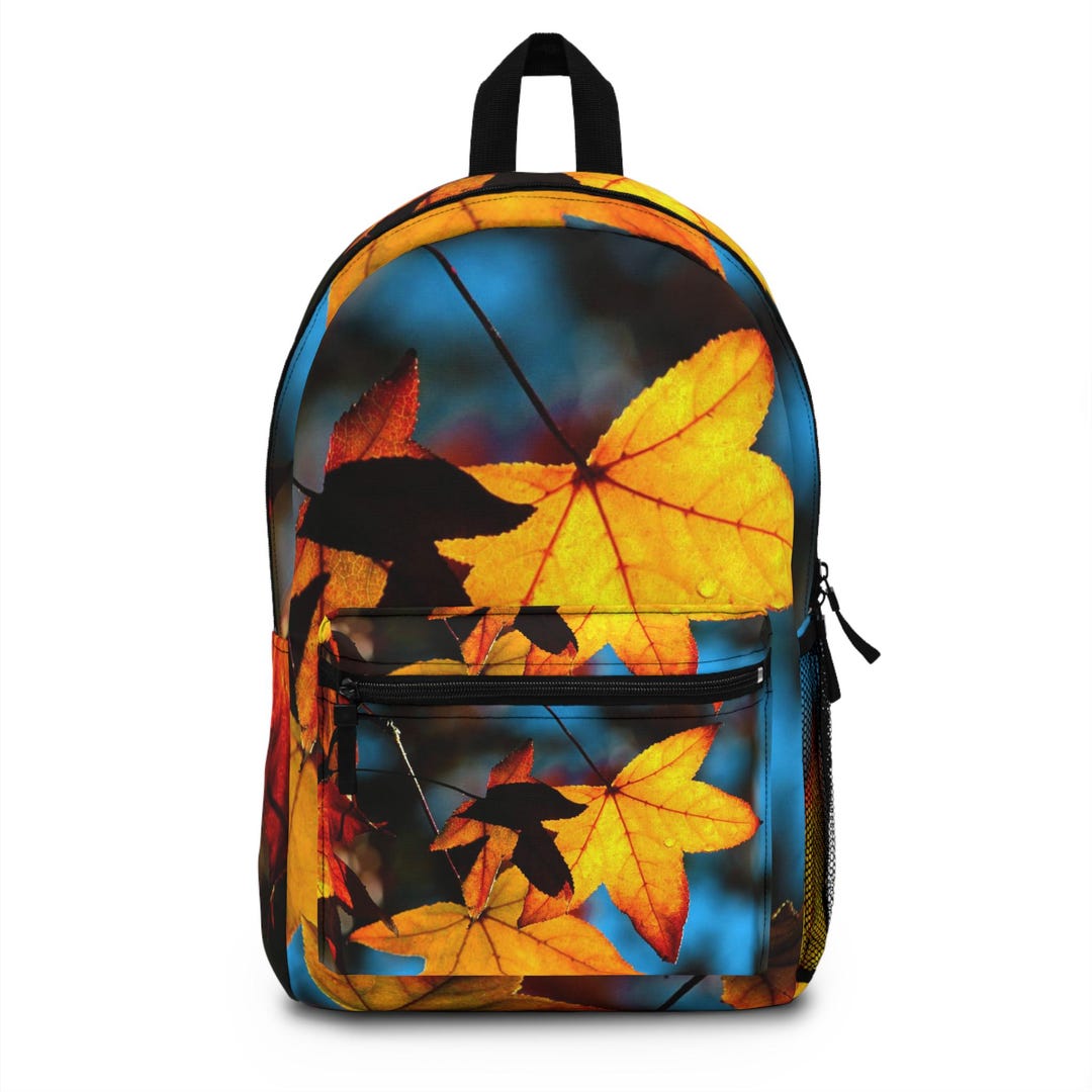 September Backpack Pretty Orange Fall Leaves Backpack - Etsy