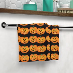 Vintage Jack-o'-lanterns Halloween-pompoenhanddoek
