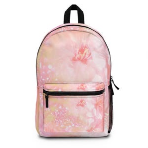 Pfirsich Hibiskus Blumen Rucksack